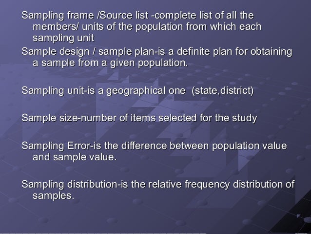 Sampling design