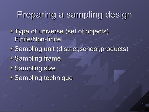 Sampling design