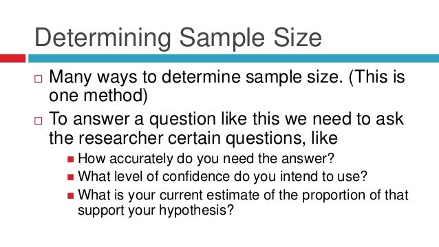 sampling design how to determine a sample size