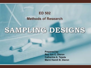 ED 502
Methods of Research
 