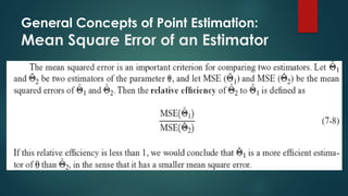 General Concepts of Point Estimation:
Mean Square Error of an Estimator
 