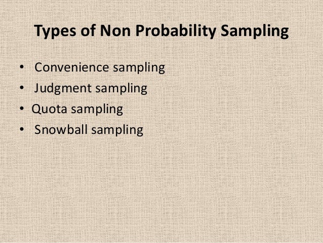 Non probability sampling methods