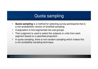 Quota Random Sampling Sampling fundamentals | PPTX