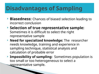 Probability Sampling Disadvantages sampling types power point presentation (BSc) | PPTX