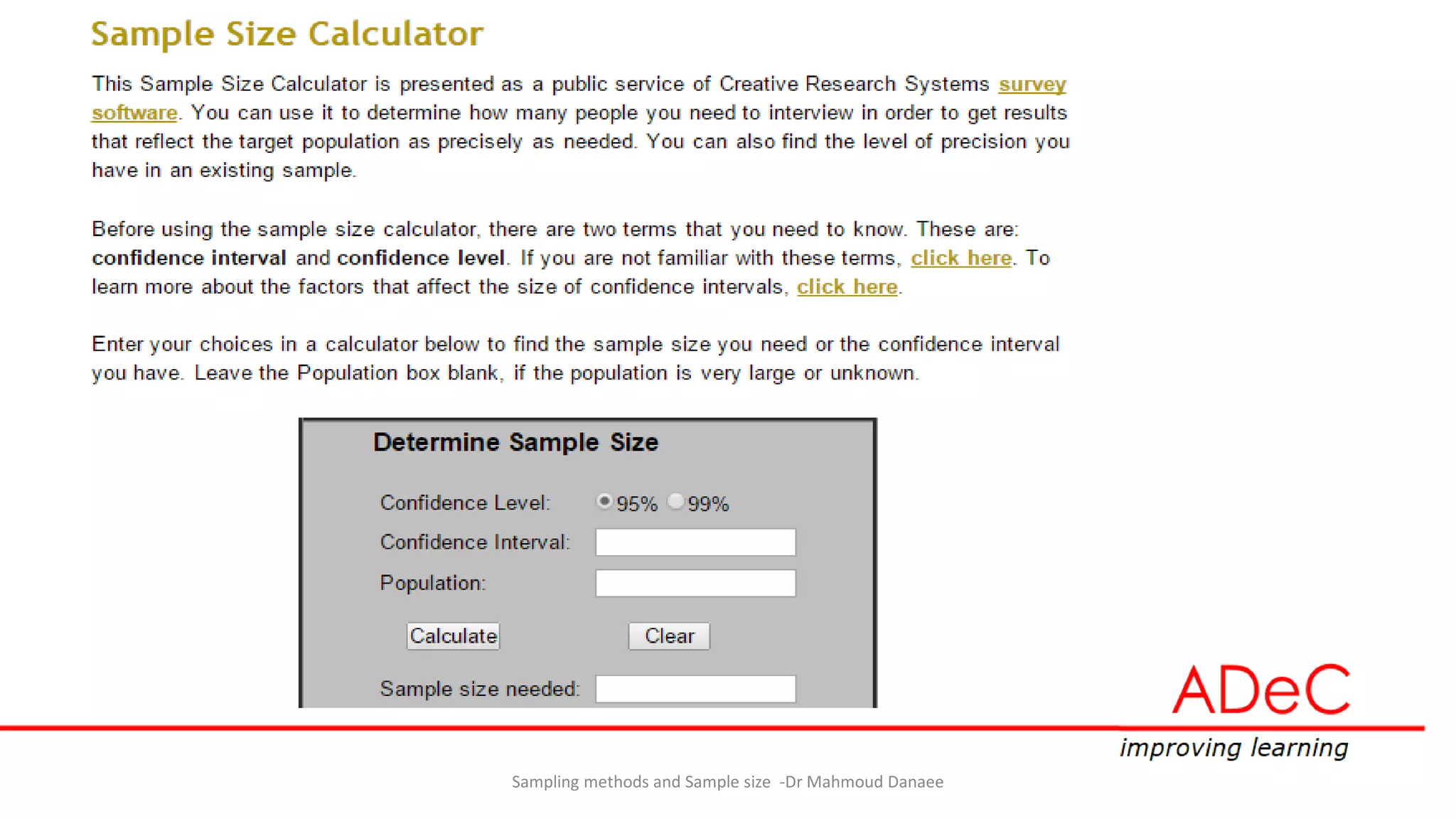 Sampling methods and Sample size -Dr Mahmoud Danaee
 