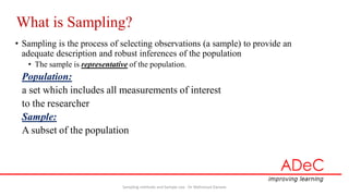 Sampling In Measurement Sampling methods and sample size | PDF