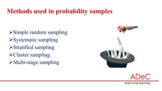 Sampling methods and sample size | PDF