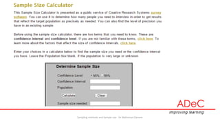 Sampling methods and sample size | PDF