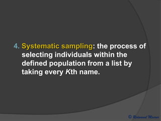 Sampling methods in educational research | PPTX