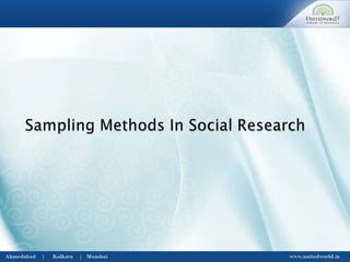 Sampling methods in social research | PPTX