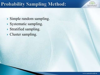 Sampling methods in social research | PPTX