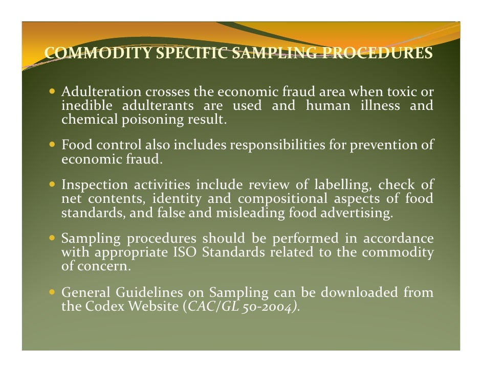 Sampling of food india