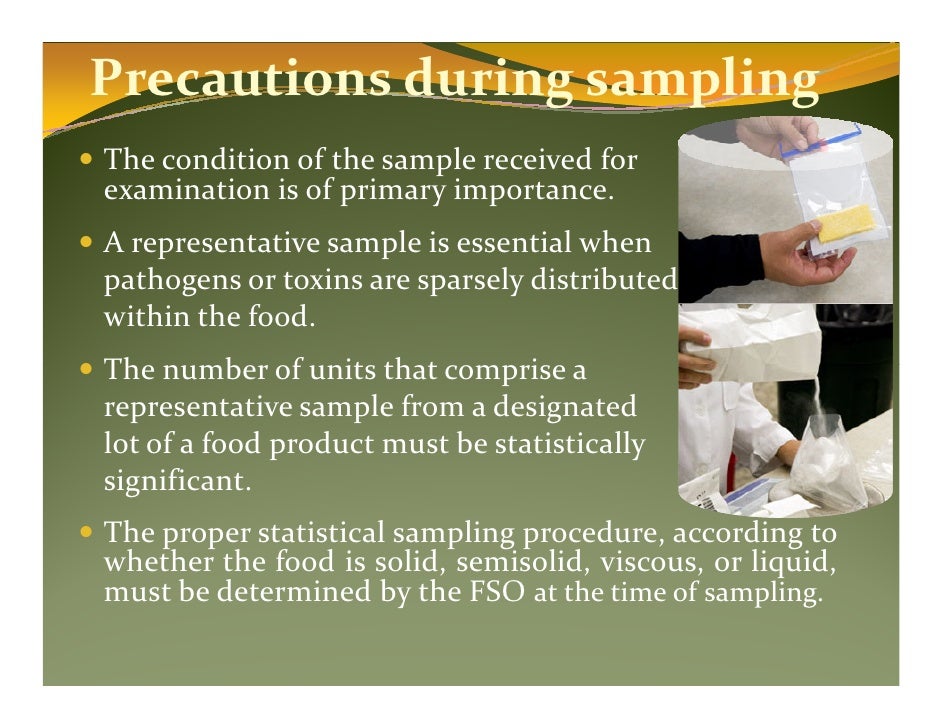 Sampling of food india