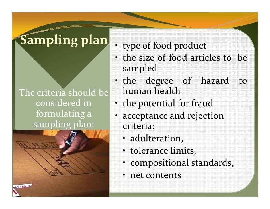 Sampling of food india