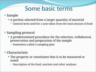 Food Sampling Routine SAMPLING TECHNIQUES OF FOODS AND ITS TYPES | PPT