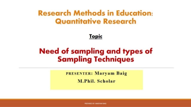 Quantitative Sampling Techniques