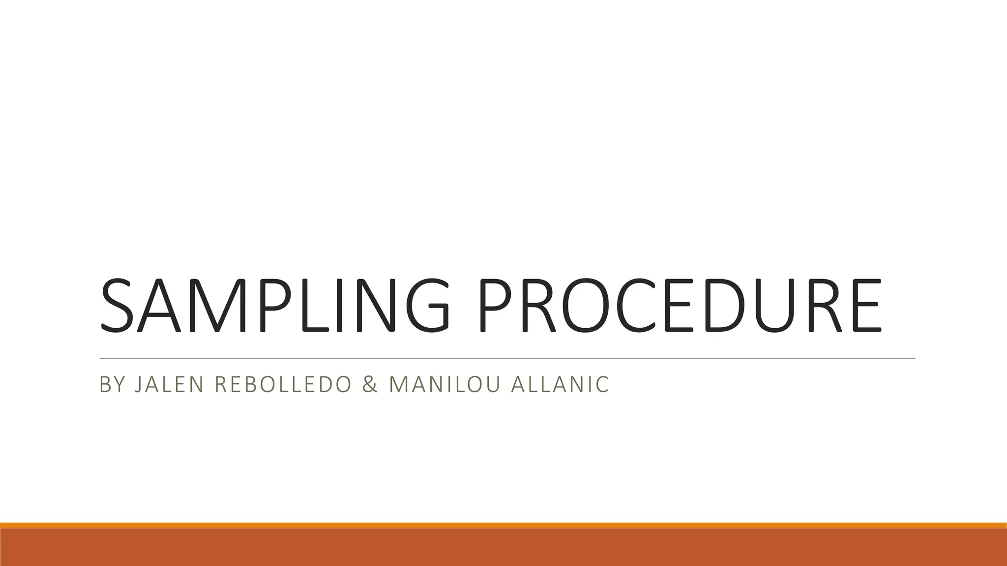 Sampling Procedure | PPTX