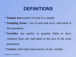 Different Sample Definition Math sampling technique-ppt -3 powerpoint presentation | PPTX