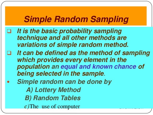 Sampling technique for 2 nd yr pbbsc nsg