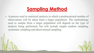 Basic Principles of Sampling
Theory of sampling is based on the following laws-
 Law of Statistical Regularity – This law...