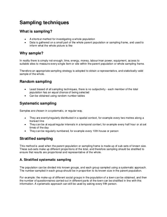 Sampling types in research methodology