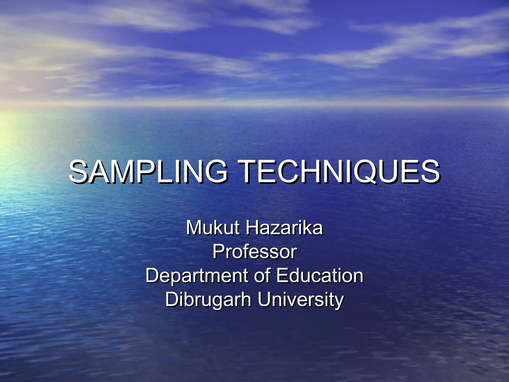 Sampling techniques | PPT