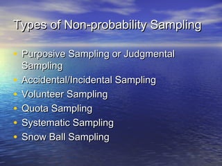 Incidental Sampling Example Sampling techniques | PPT