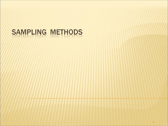 Sampling techniques | PPT