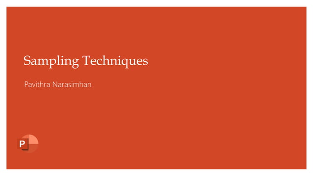 Sampling techniques | PPT