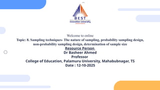 Uni Sampling sampling techniques in sample collection during research design | PPTX
