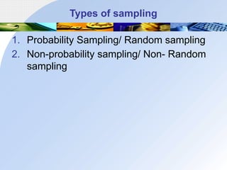 SAmpling techniques in research and data analysis | PPTX