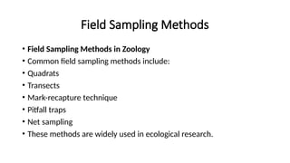 Comprehensive Overview of Sampling Techniques in Zoological Research | PPTX