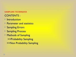 Comprehensive Overview of Sampling Techniques in Research | PPTX