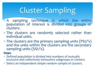 Sampling Techniques by Jaya Singh | PPTX | Physics | Science