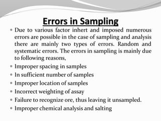 Sampling techniques for mineral deposit | PPTX