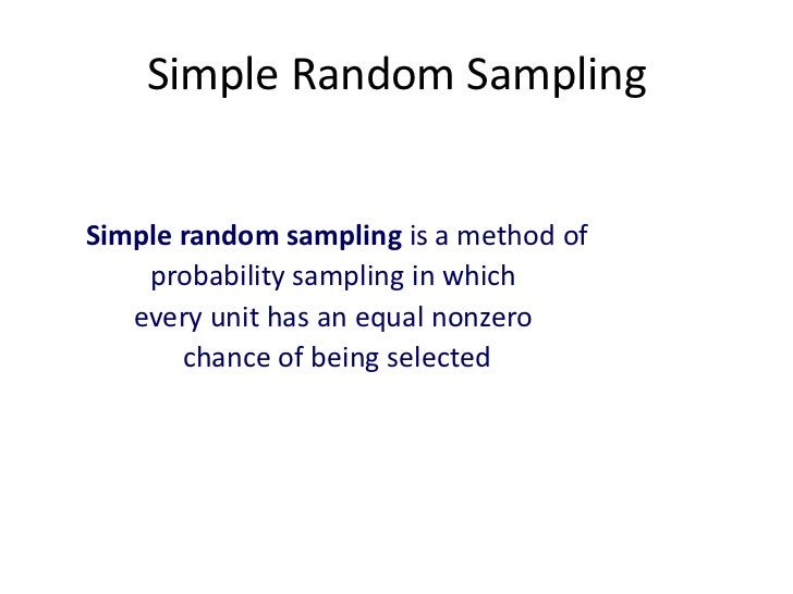simple random sampling method example simple random sampling method example