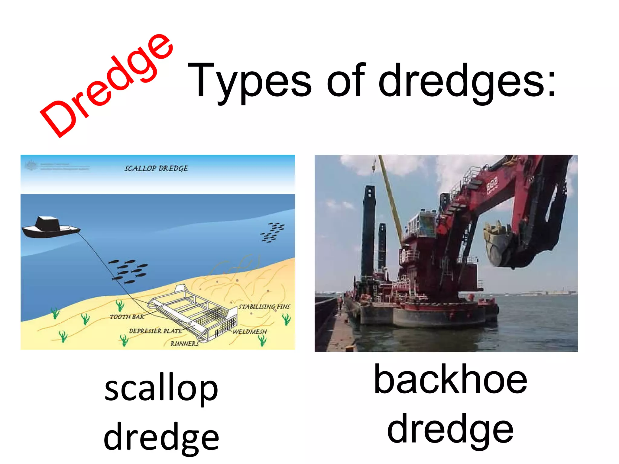 scallop dredge backhoe dredge Types of dredges: Dredge 