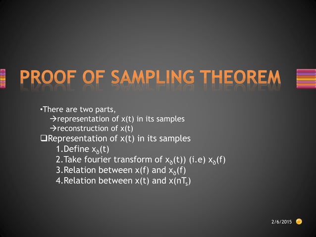 Sampling theorem | PPTX
