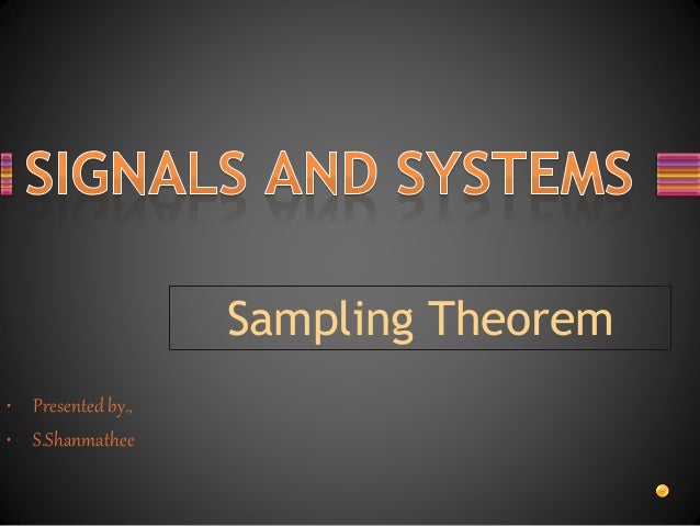 data sampling theorem Sampling theorem