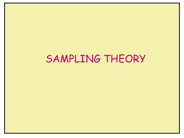 Sampling theory statistics notes