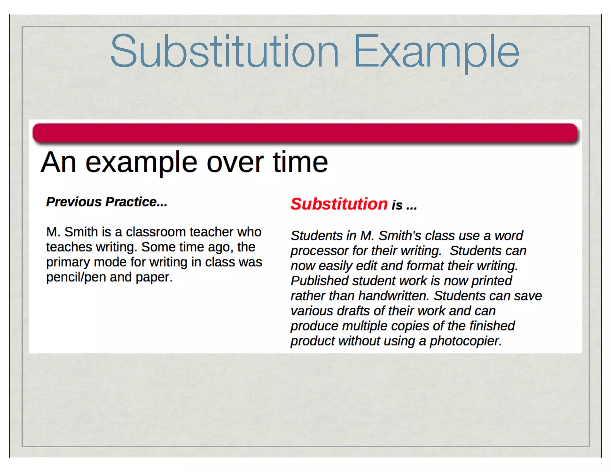 Substitution Example

 