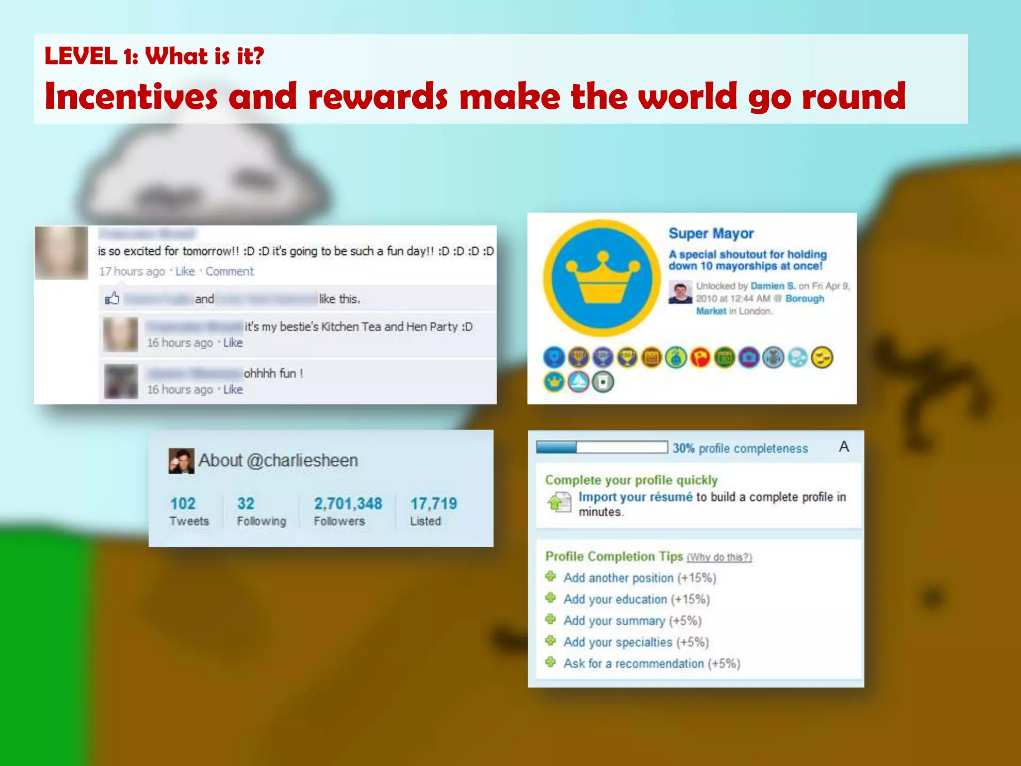 LEVEL 1: What is it?Incentives and rewards make the world go round