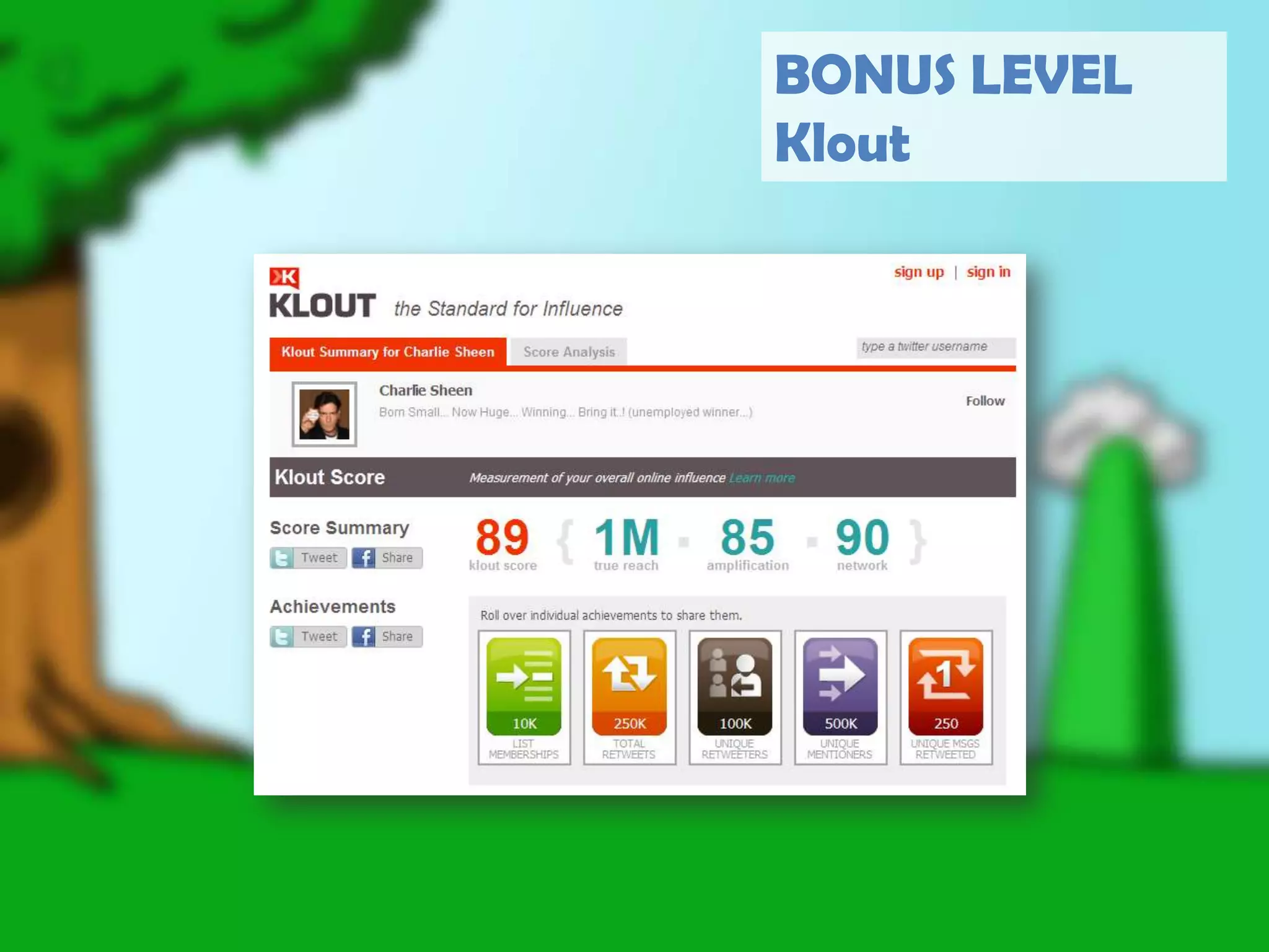 BONUS LEVELKlout