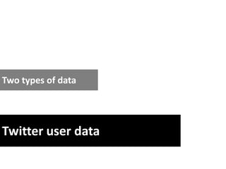 Two types of data




Twitter user data
 