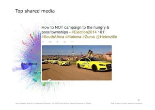 Kyle Findlay & Ockert Janse van RensburgUsing Network Science to Understand Elections: The 2014 South African National Elections on Twitter
49
Top shared media
 
