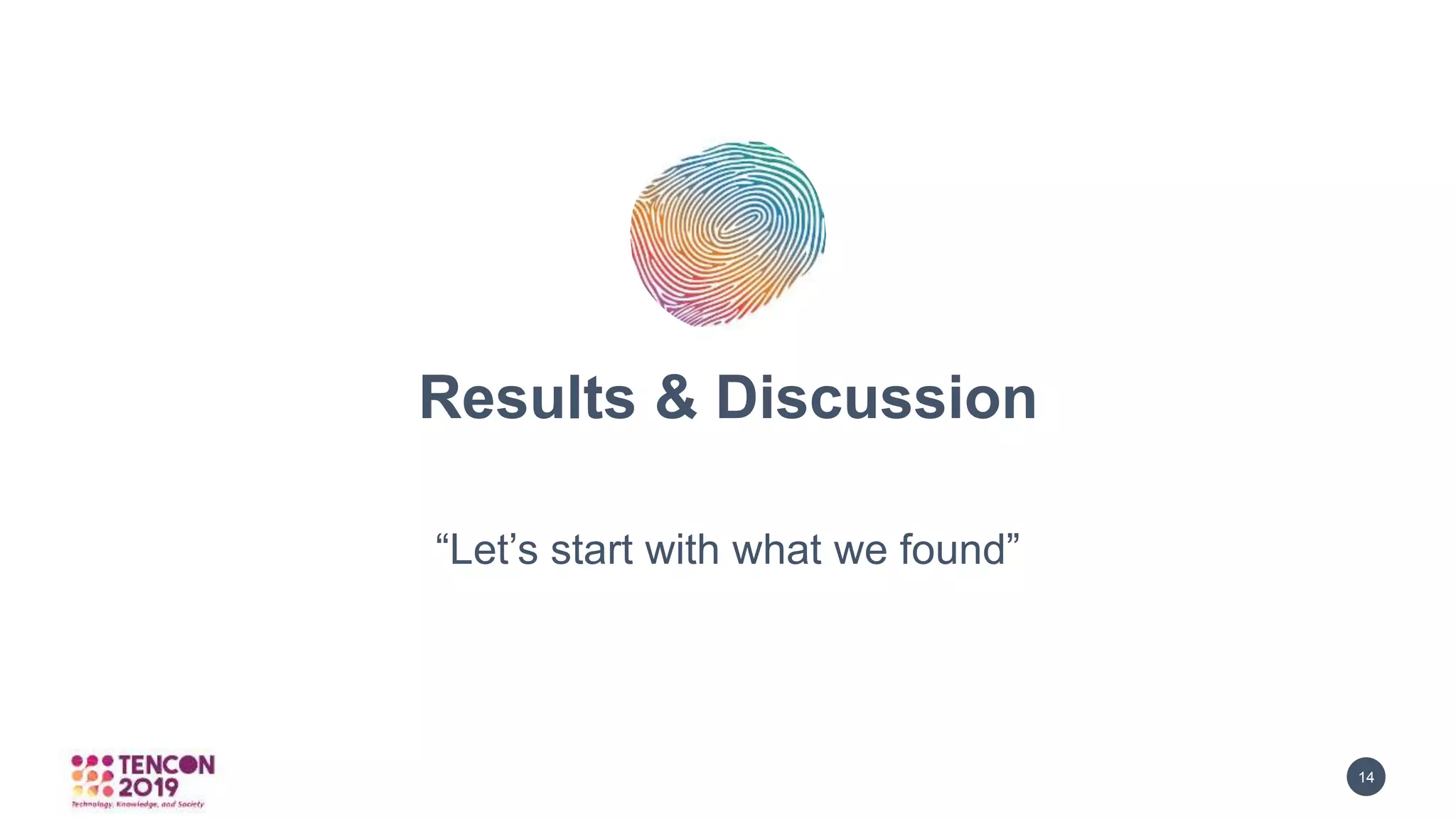 GRAPHICBULB 14
Results & Discussion
“Let’s start with what we found”
 