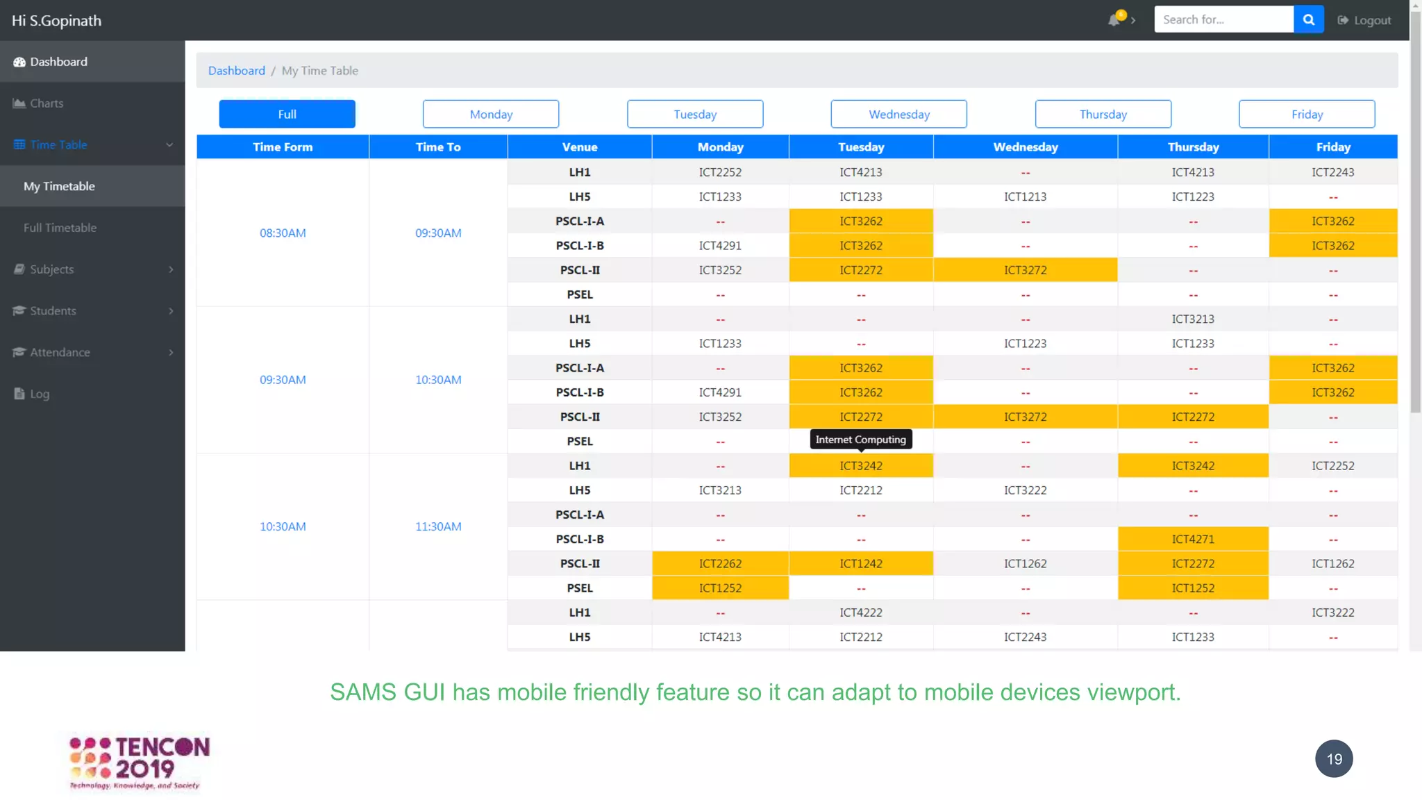 GRAPHICBULB 19
SAMS GUI has mobile friendly feature so it can adapt to mobile devices viewport.
 