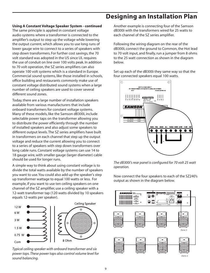 Wiring Diagram 70 Volt Speakers