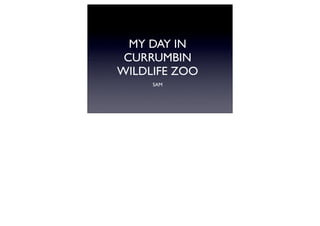 MY DAY IN
 CURRUMBIN
WILDLIFE ZOO
     SAM
 