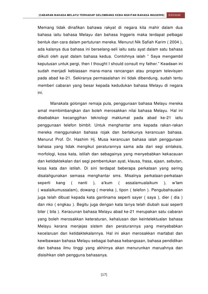 Cabaran Bahasa Melayu Terhadap Gelombang Kebangkitan Bahasa Inggeris